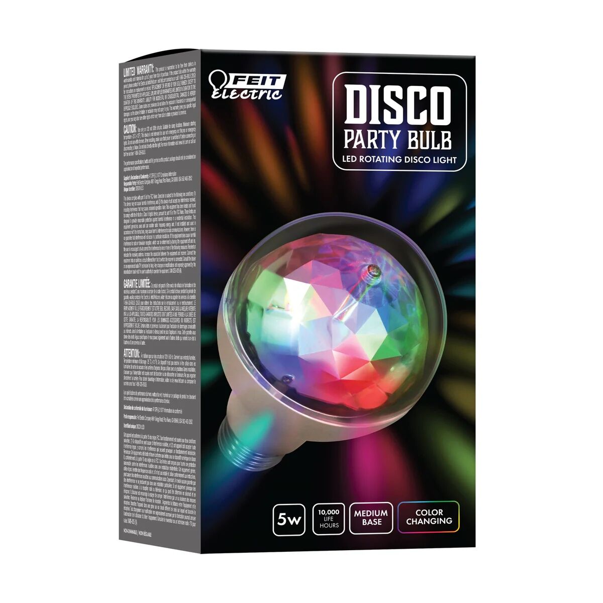 FEIT Electric LED Multicolor Rotating Disco Light