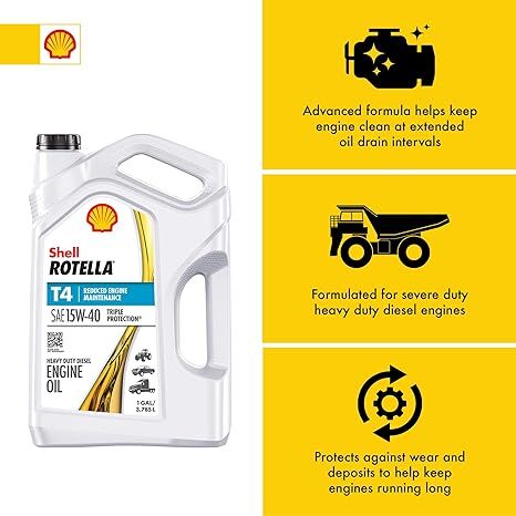 Shell Rotella T4 15W-40 Diesel Oil, 1-Gal