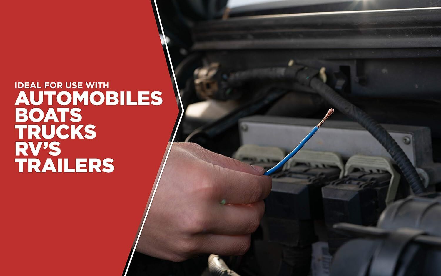 Road Power Blue 16 Gauge Automotive Copper Wire, 24-Ft