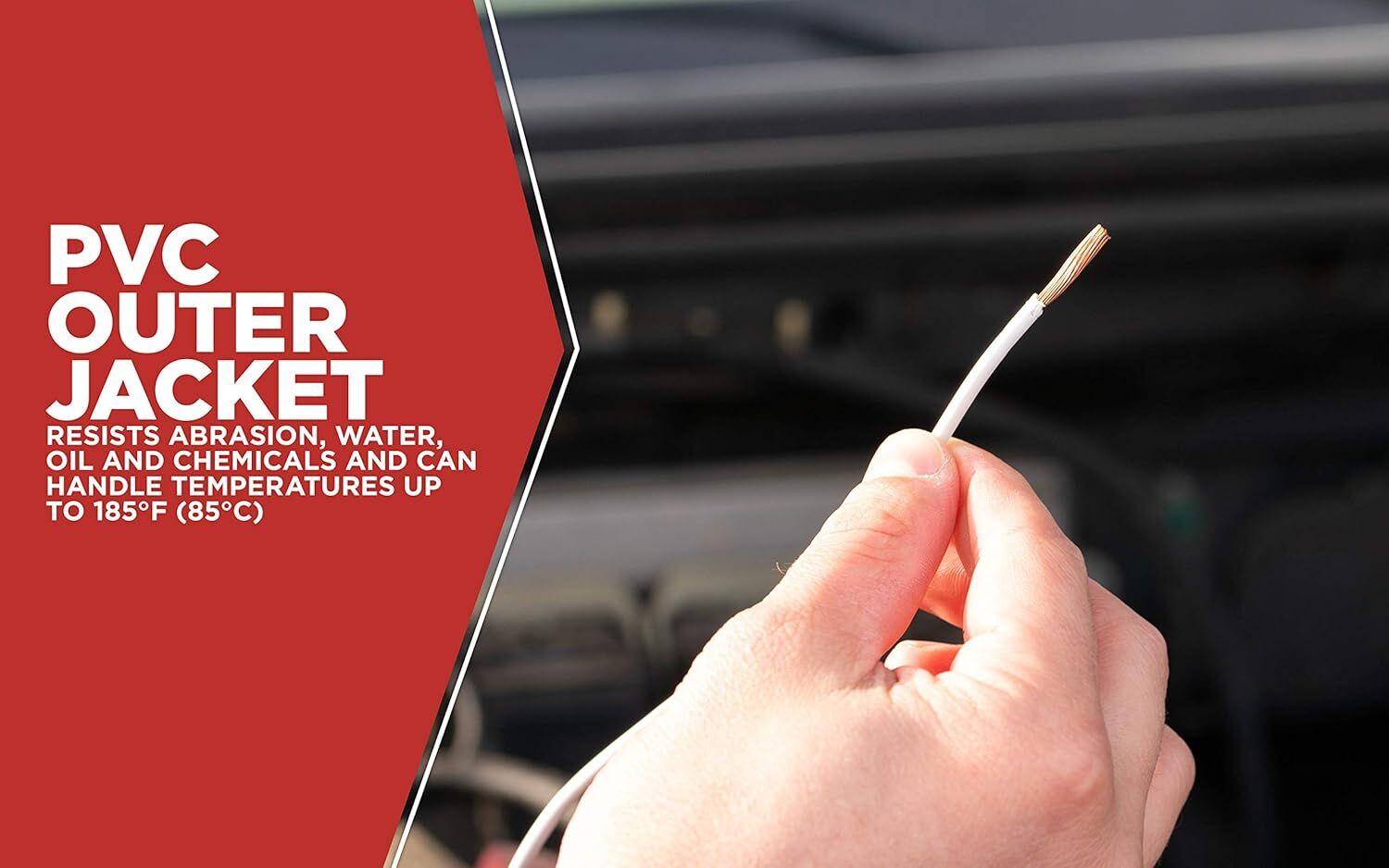 Road Power White 12-Gauge Automotive Copper Wire, 11-Ft