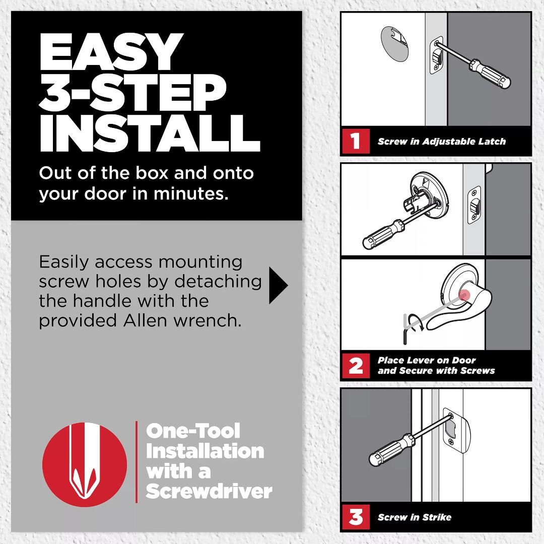 Kwikset Hall/Closet Satin Nickel Balboa Lever Door Knob