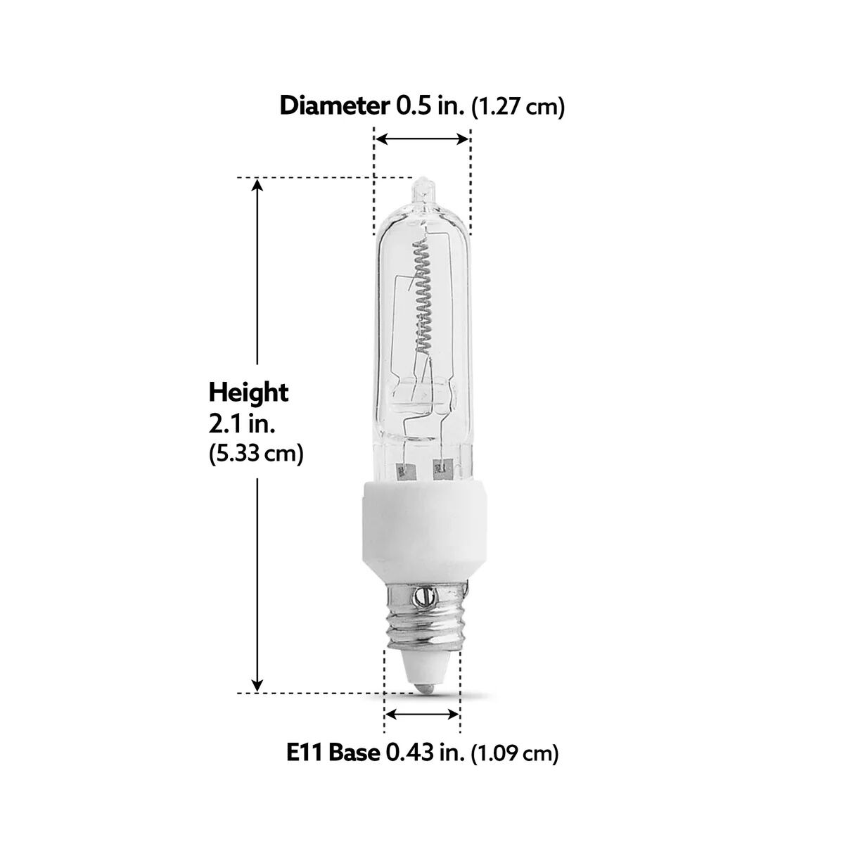 Feit Electric Warm White Mini Candelabra E11 Base Halogen Light Bulb, 100-W