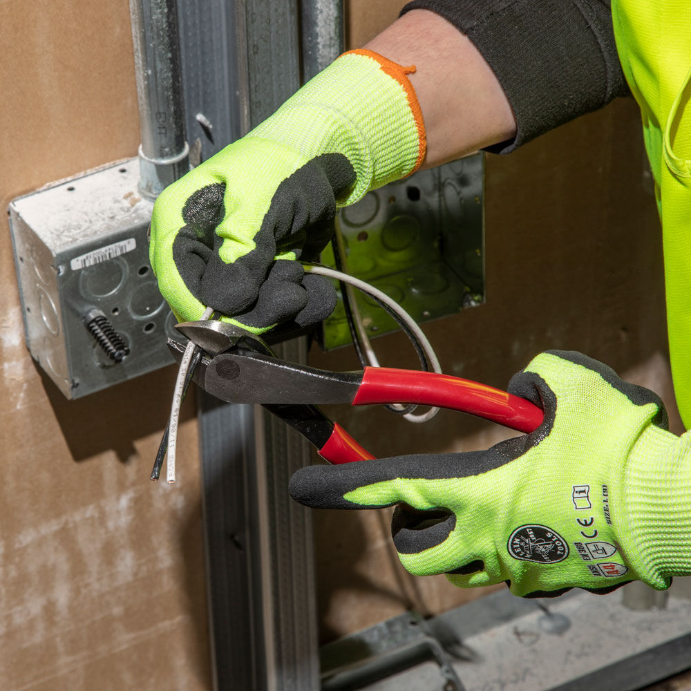 Klein Tools Angled Head Short Jaw Diagonal Cutting Pliers, 8-In