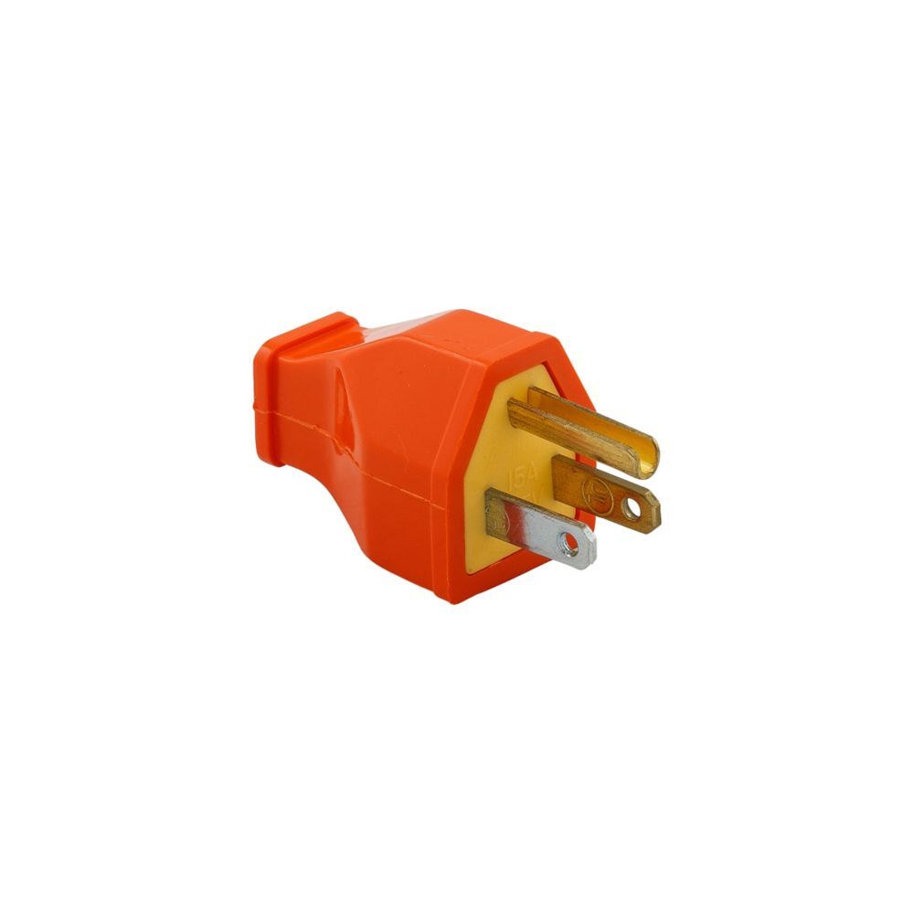 Eaton SA399O Orange Straight Blade Plug #14 AWG, 15-A, 125-V