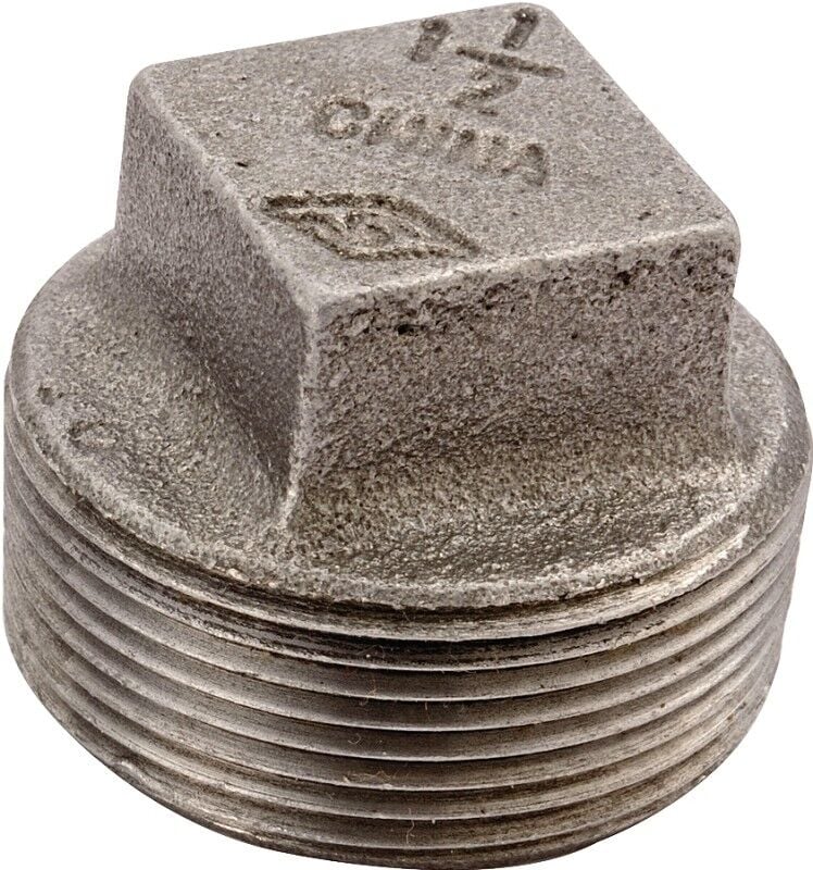 ProSource Malleable Iron Square Head Pipe Plug, 1/4-In