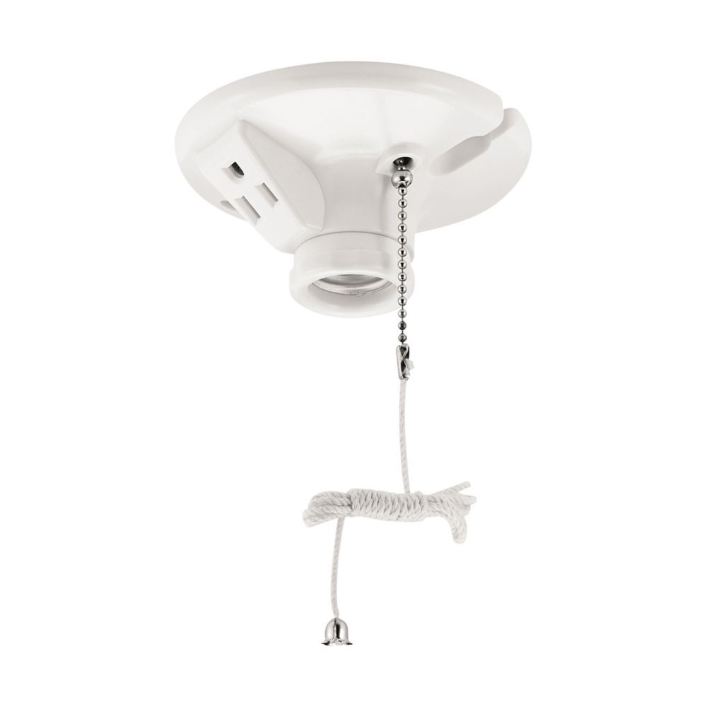 Eaton Pull Chain Lampholder With Outlet 14-10 Gauge, 15-A, 250-V
