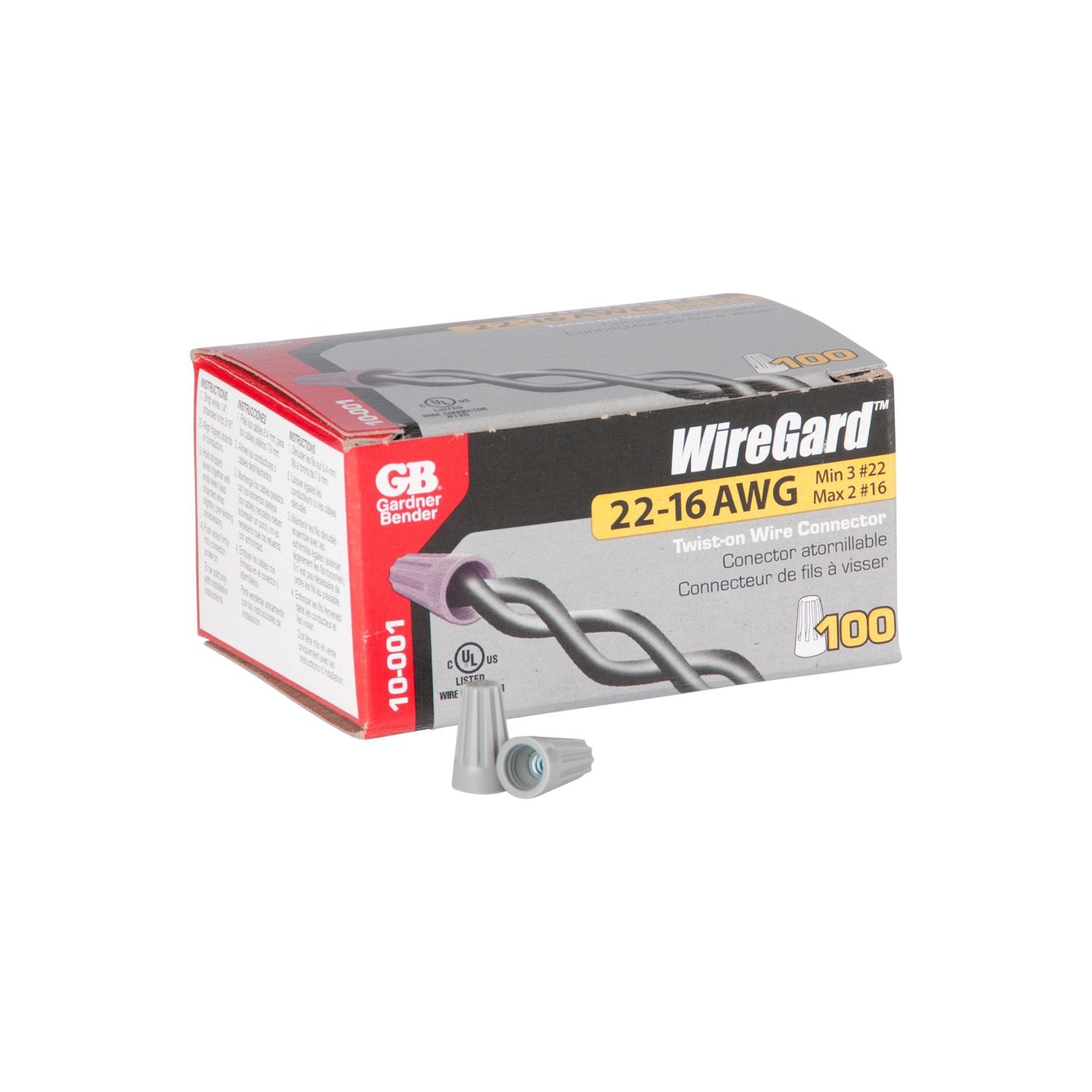 Gardner Bender WireGard High Performance Grey Twist-on Wire Connector, #22-#16 AWG, 100-Pk
