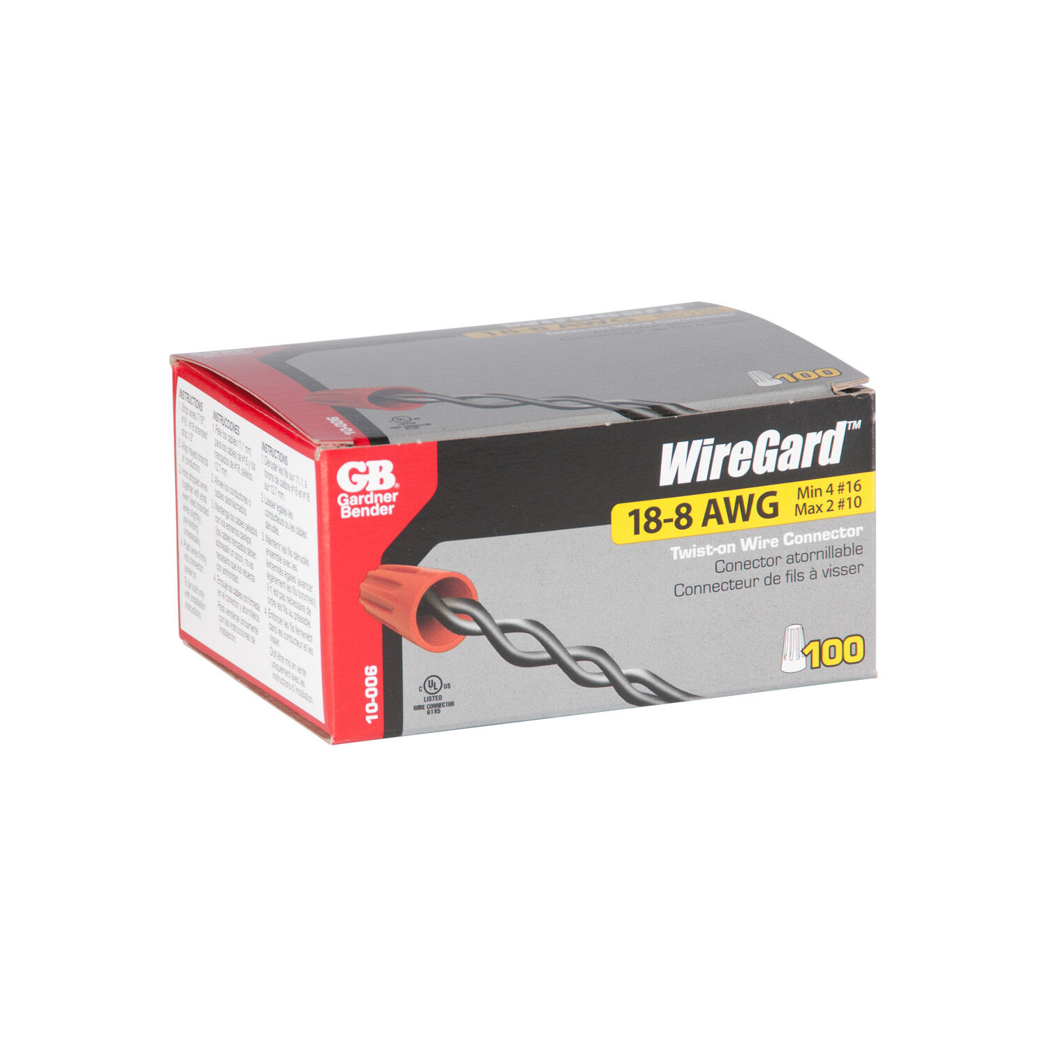 Gardner Bender WireGard High Performance Red Twist-On #18-#10 AWG Wire Connector, 100-Ct