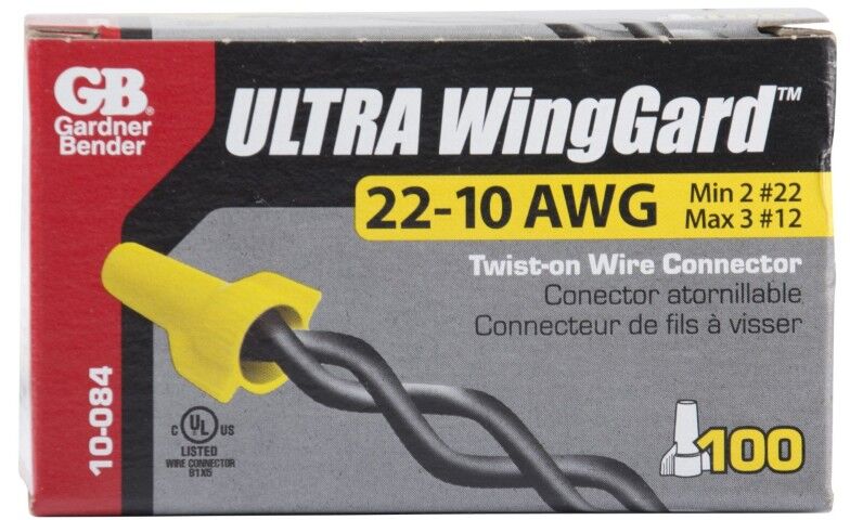 Gardner Bender Yellow WingGard ULTRA Twist On Wire Connector, #22-10 AWG, 100-Ct