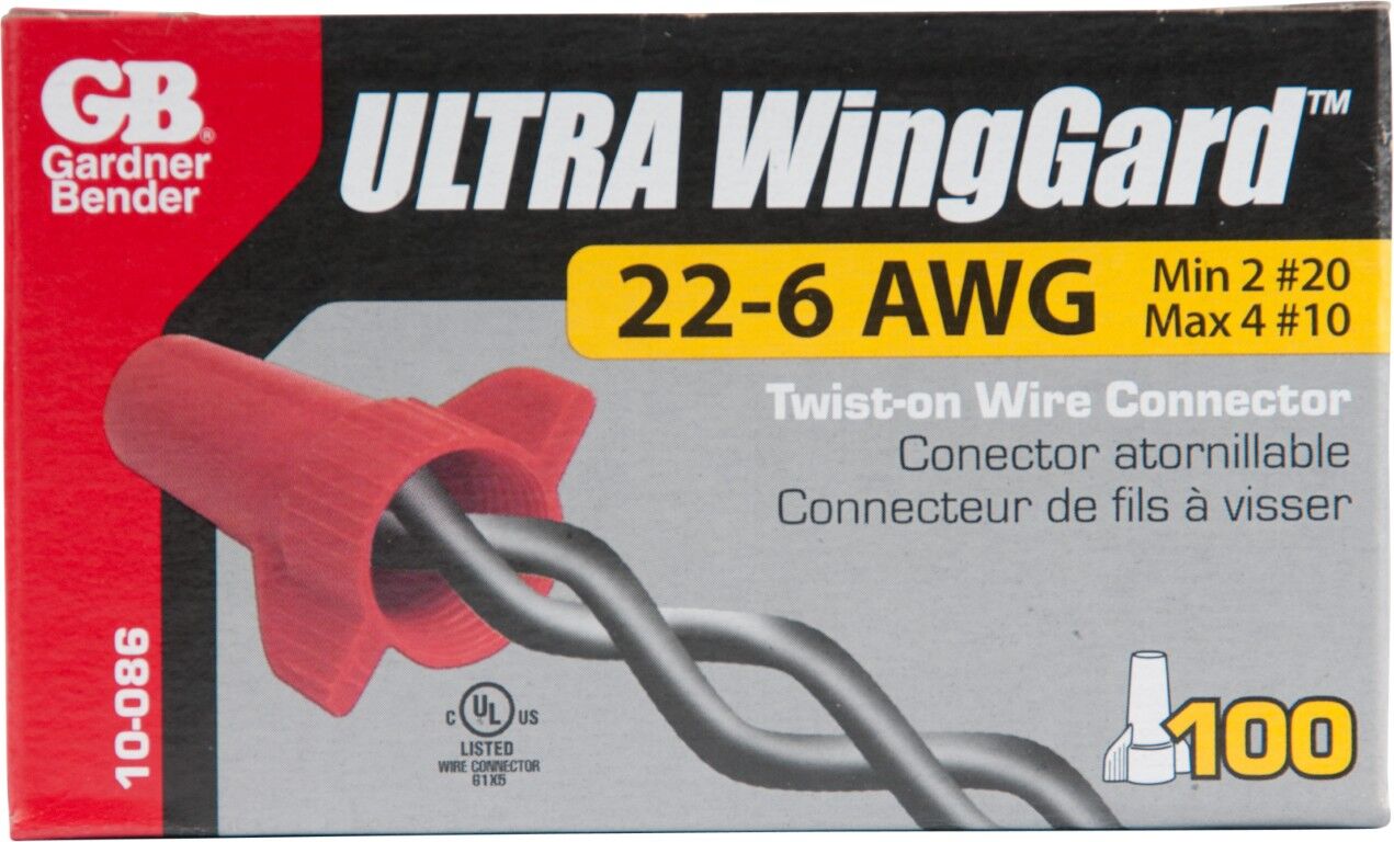 Gardner Bender WingGard #86 Red Twist-On Wire Connector, 100-Pc