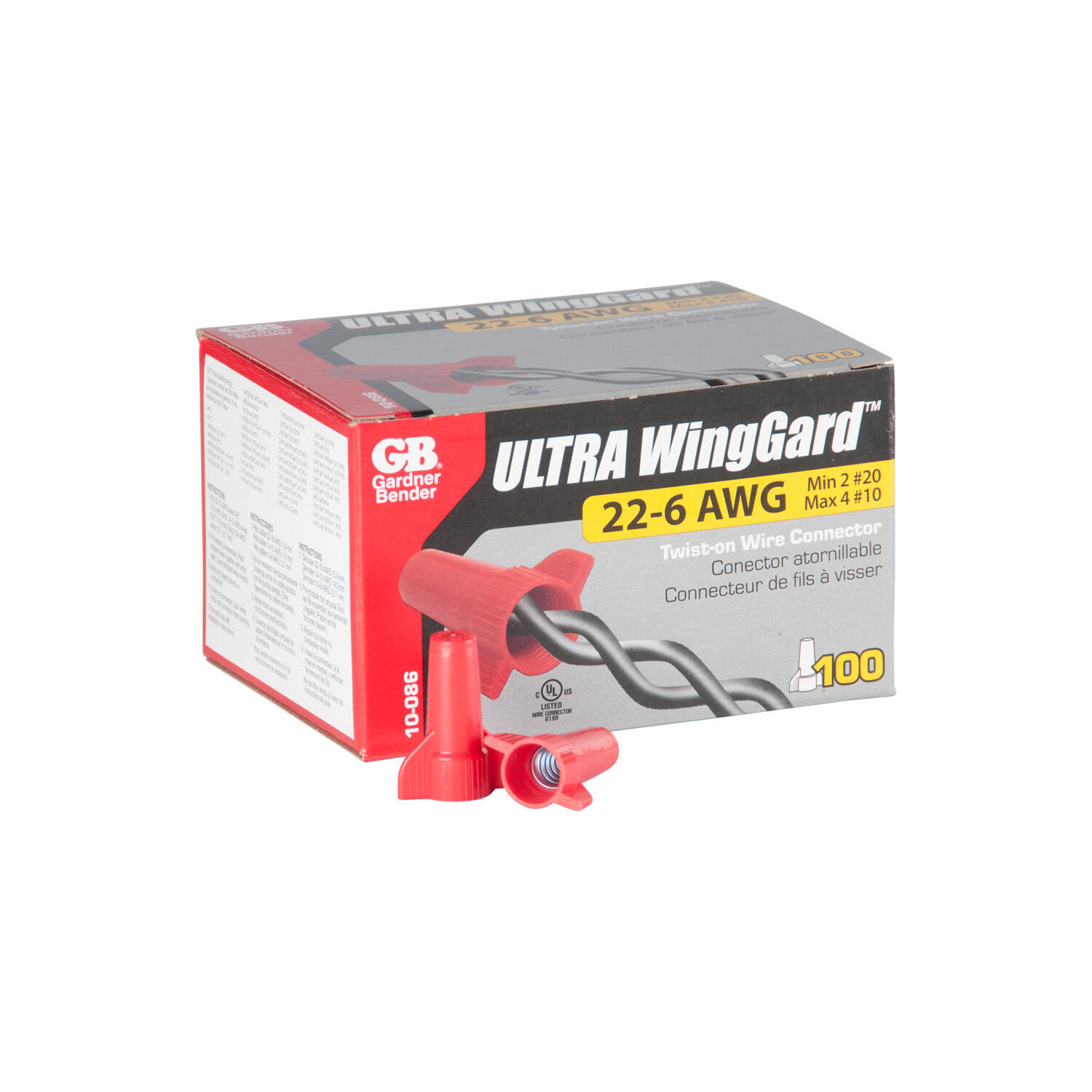 Gardner Bender WingGard #86 Red Twist-On Wire Connector, 100-Pc