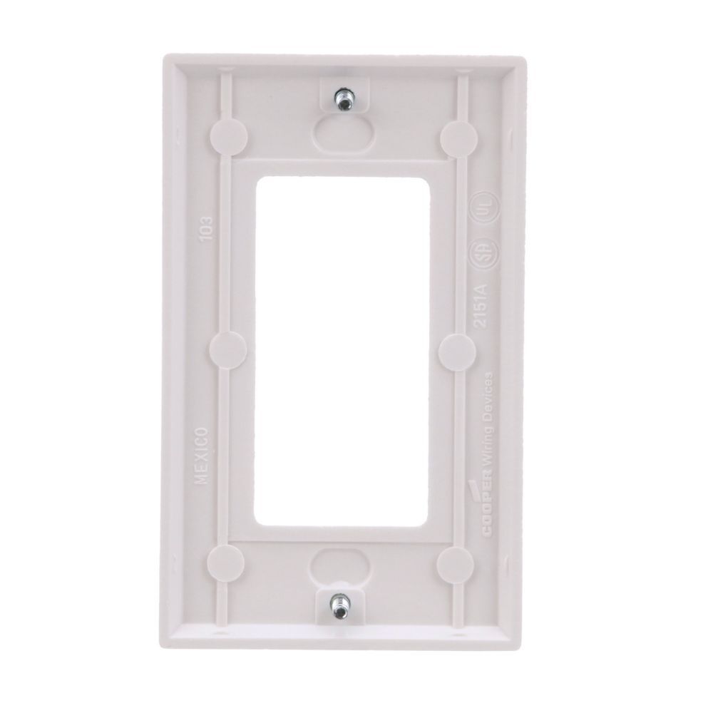 Eaton 1-Gang White Standard Decorator GFCI Wallplate