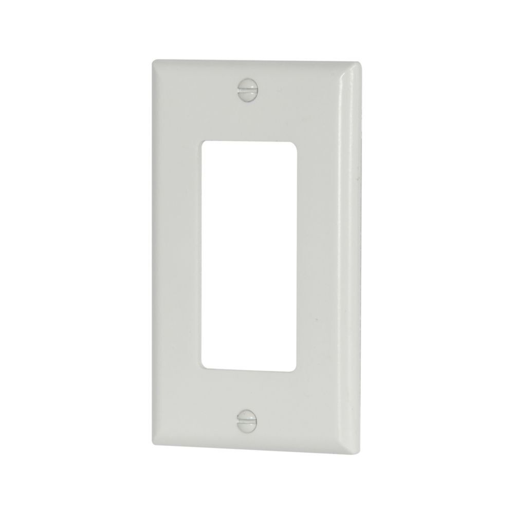 Eaton 1-Gang White Standard Decorator GFCI Wallplate