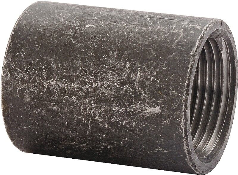 ProSource Black Malleable Iron Merchant Pipe Coupling, 3/8-In FIP x 3/8-In FIP