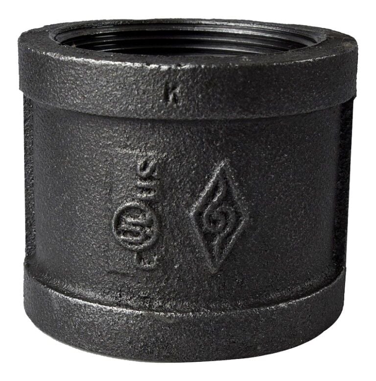 ProSource Schedule 40 Black Malleable Steel Pipe Coupling, 2-In Threaded x 2-In Threaded
