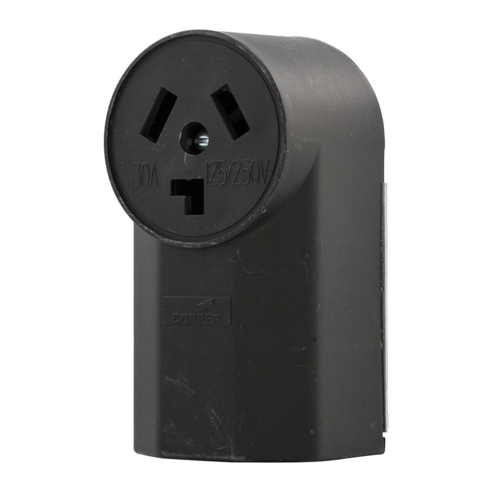 Eaton Black NEMA 10-30R Flush Dryer Receptacle 12-4 Gauge, 30-A, 125-V/250-V