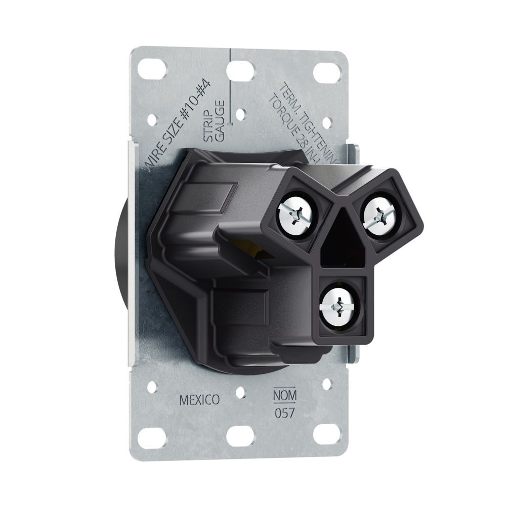 Eaton NEMA 10-50R Range Power Receptacle, 50-A, 125-V/250-V