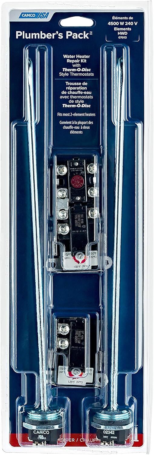 Camco Plumber's Pack Water Heater Repair Kit With Therm-O-Disc Style Thermostats