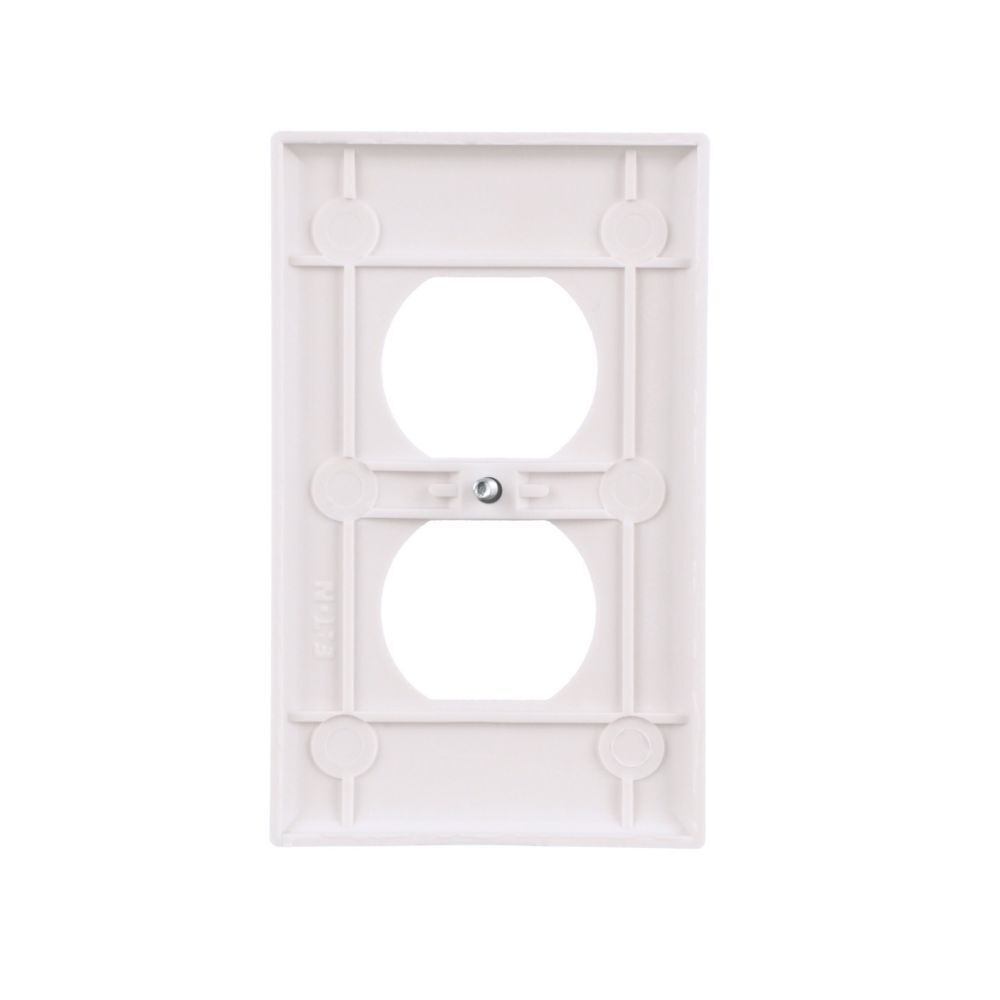 Eaton White Standard 1-Gang Duplex Receptacle Wallplate