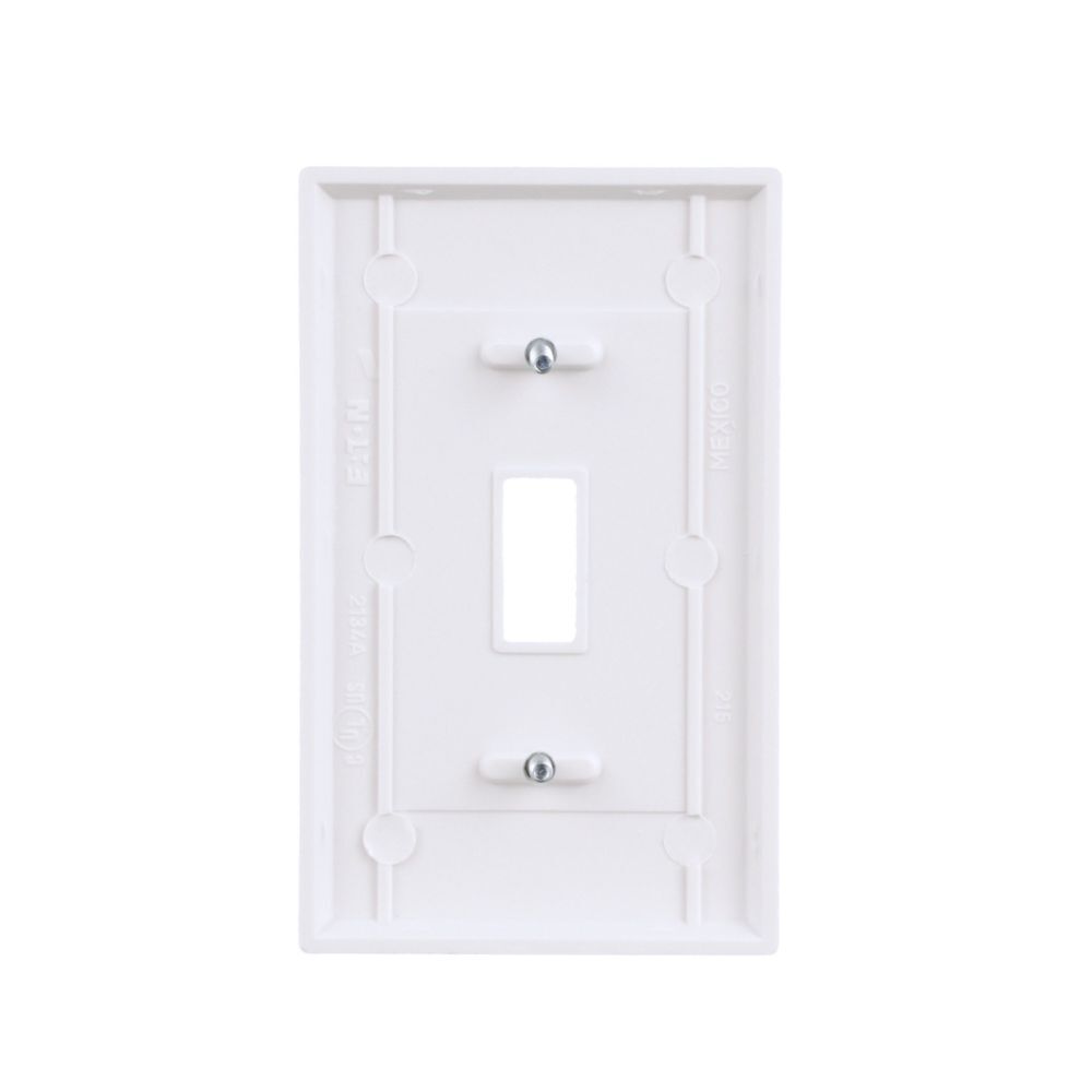 Eaton White 1-Gang Toggle Cutout Wallplate