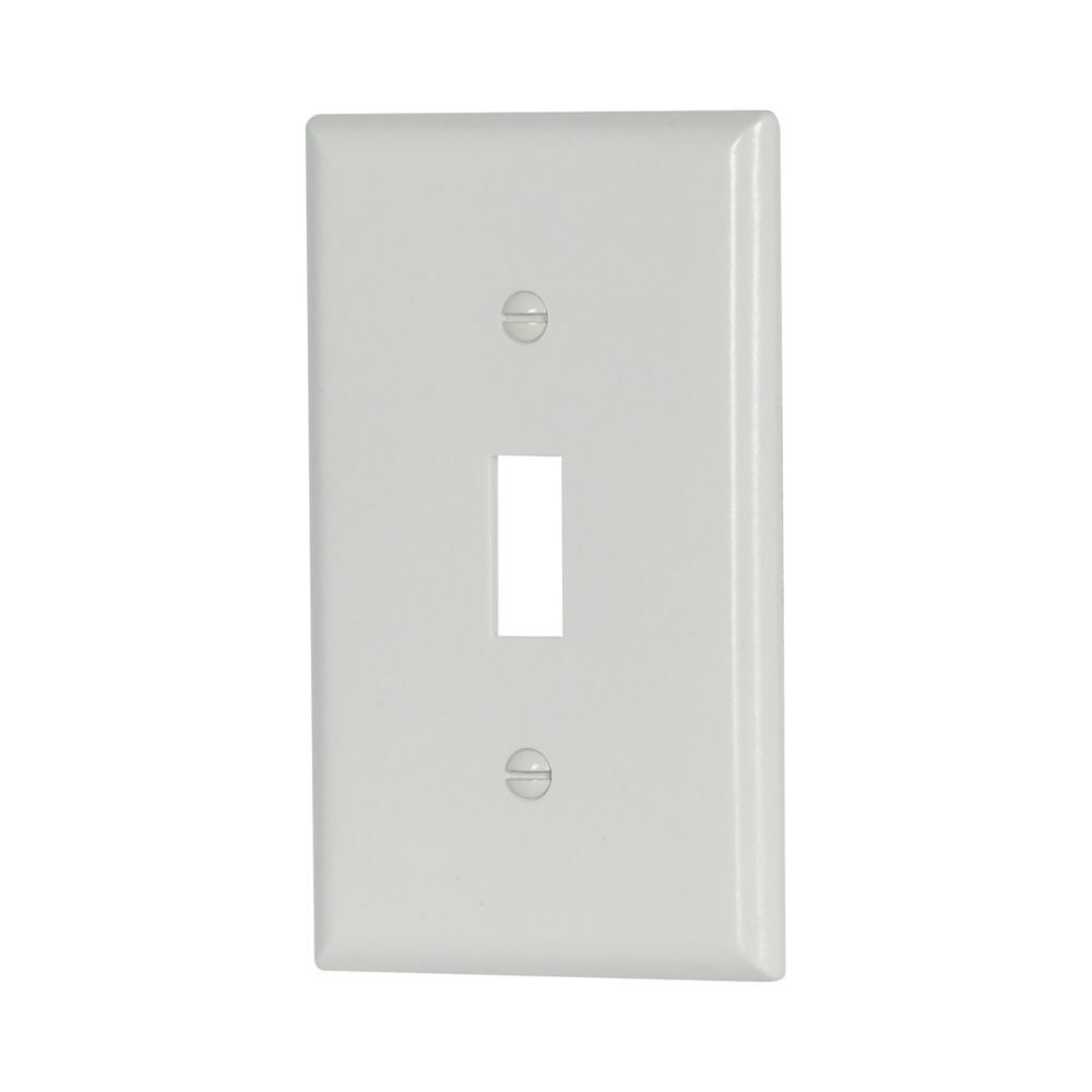Eaton White 1-Gang Toggle Cutout Wallplate