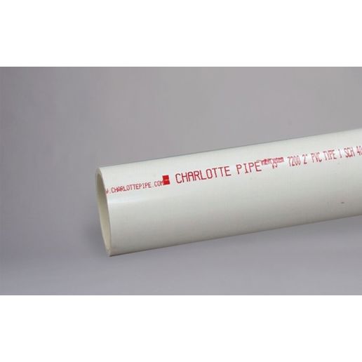 Charlotte Pipe Schedule 40 PVC Pipe, 1/2-In x 10-Ft