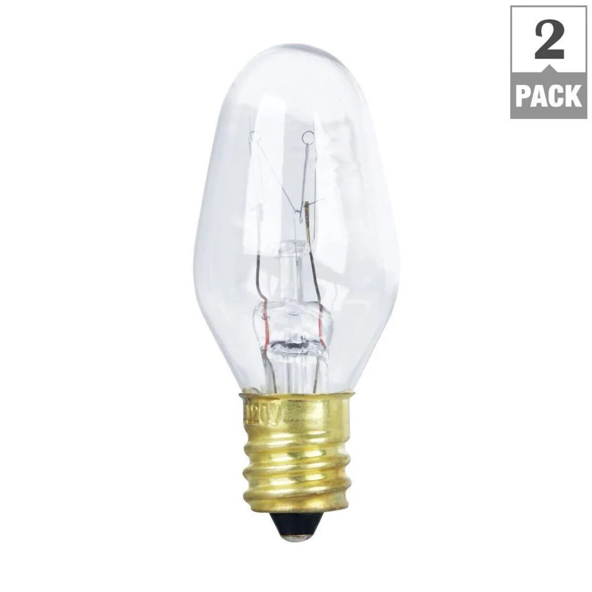 Feit Electric C7 10 Watt Soft White Dimmable E12 Incandescent Light Bulb, 2-Pk