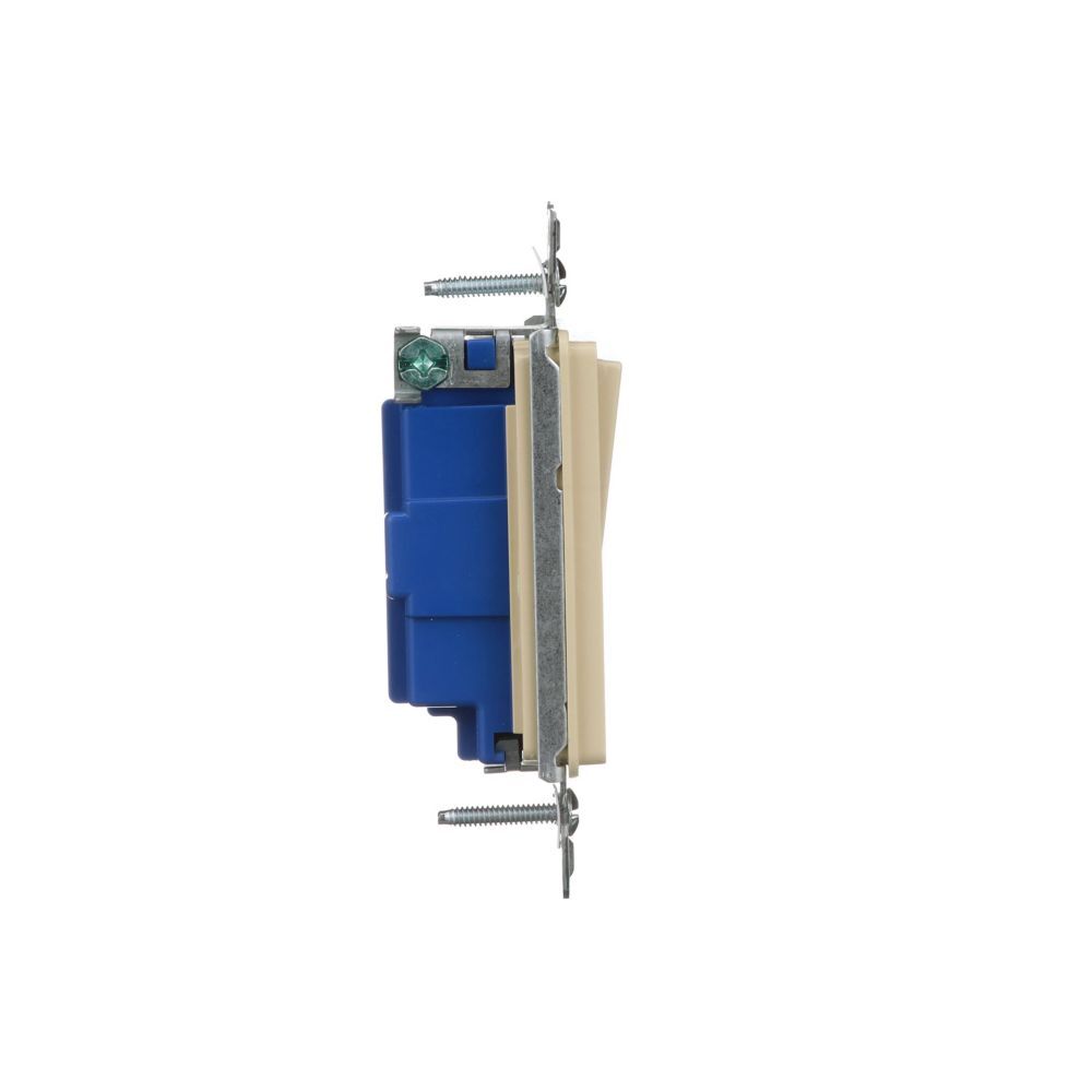 Eaton Ivory Standard Grade Flush Decorator Switch Box 14-12 Gauge, 15-A, 120-V/277-V