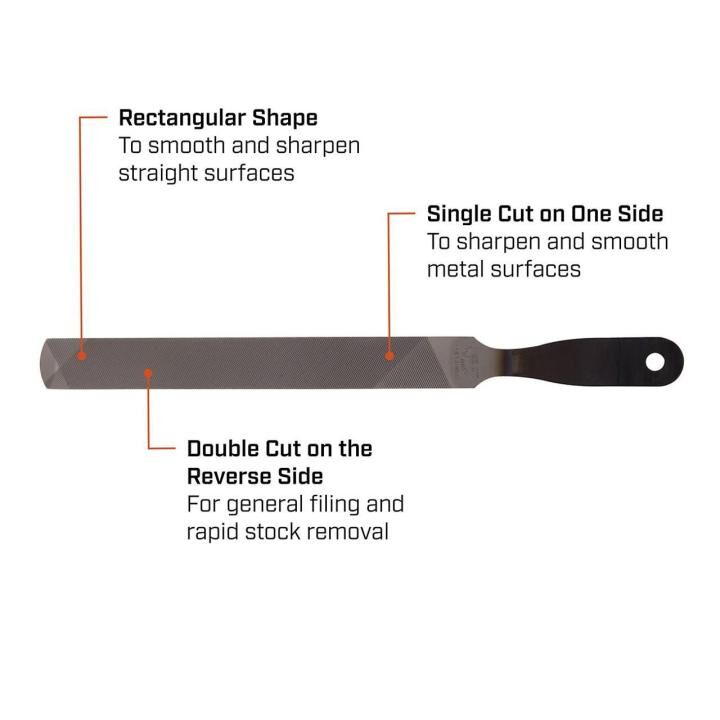 Crescent Rectangular Double/Single Cut Handy File, 8-In
