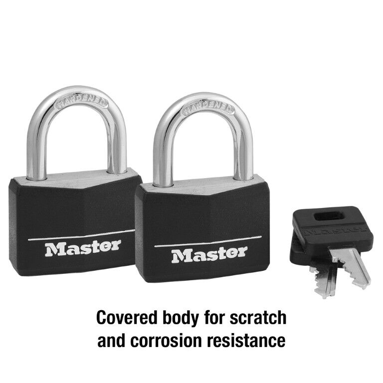 Master Lock 141T Solid Body Padlock, 2-Pk