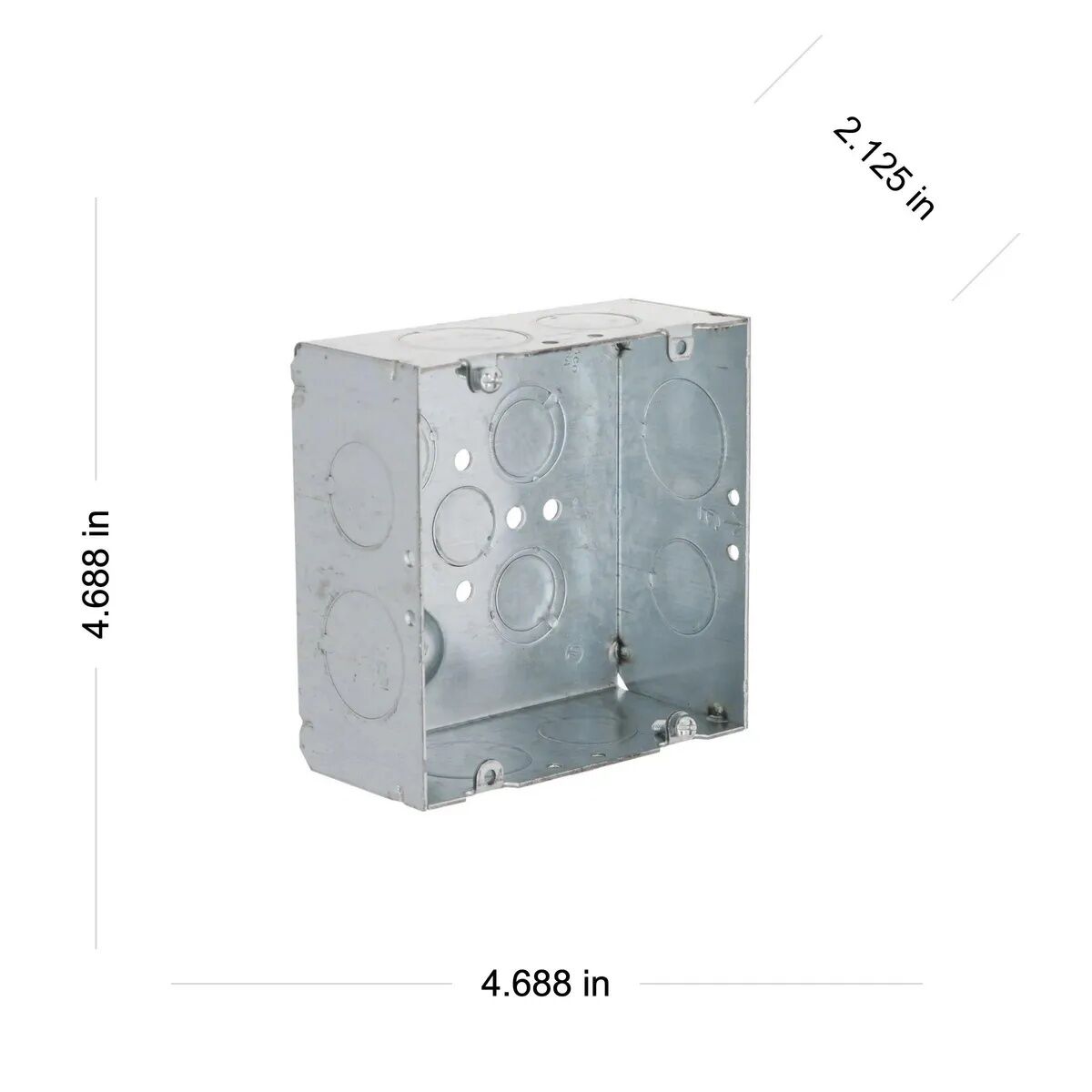 Raco Welded Square Steel Electrical Box With Raised Ground And 12 Knockouts, 4 11/16-In x 2 1/8-In