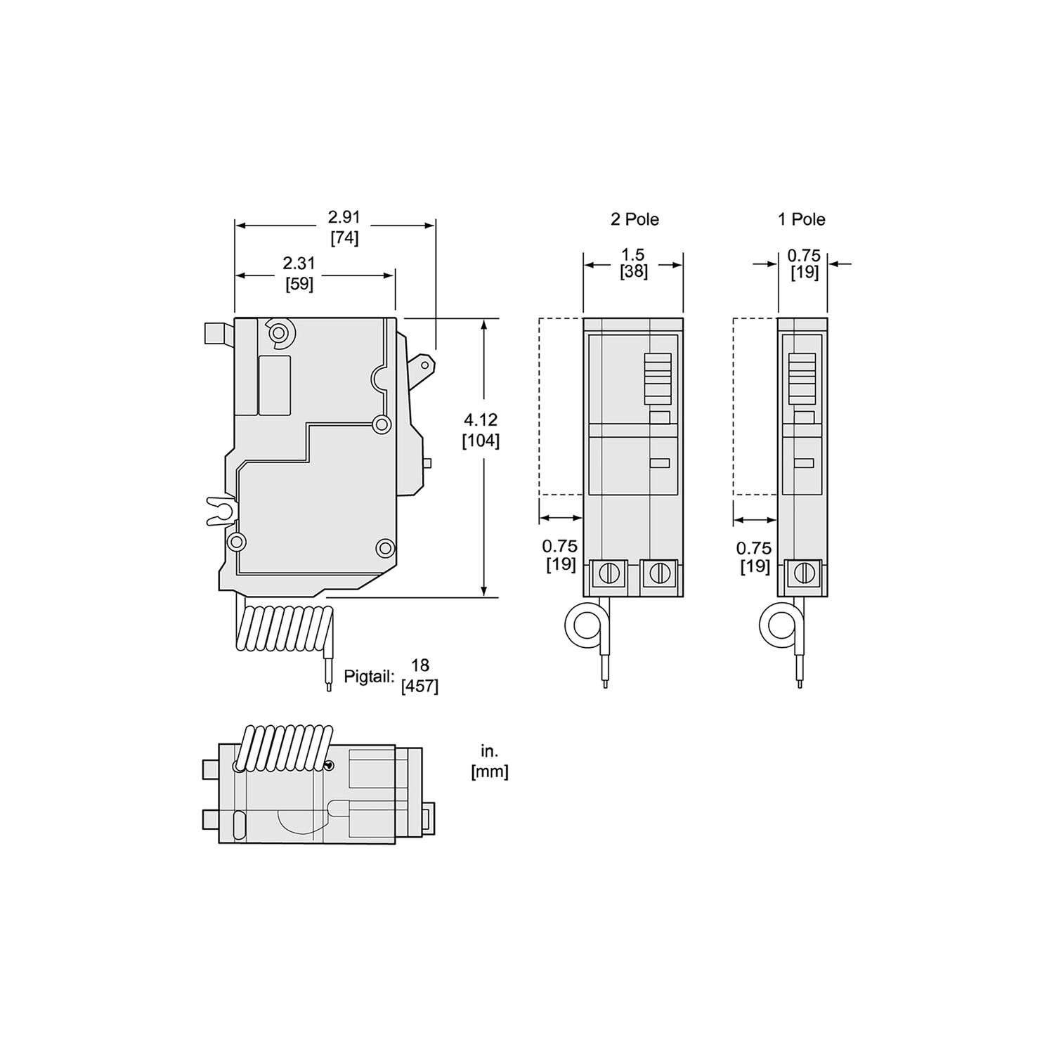 Square D QO Ground Fault Protecting Class A 6mA 1-Pole Mini Circuit Breaker, 15-A, 120-V AC