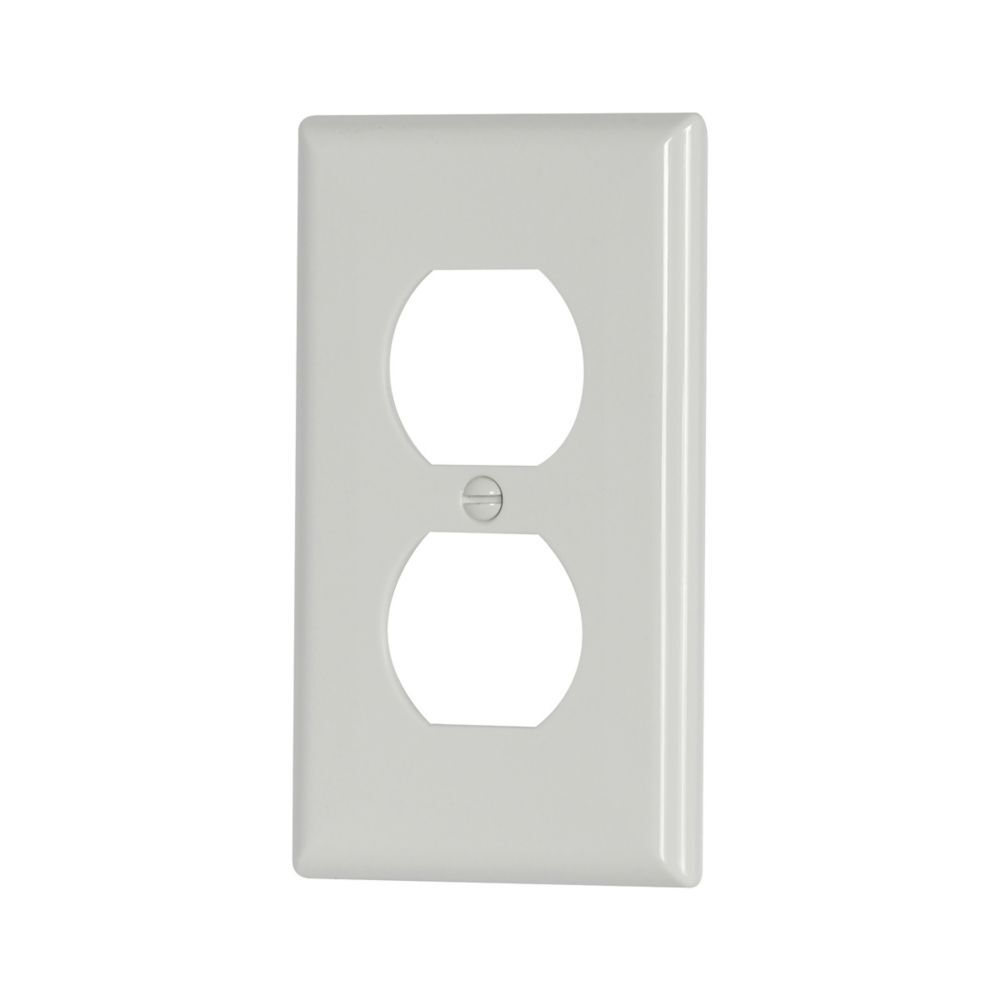 Eaton White 1-Gang Standard Size Duplex Receptacle Wallplate, 10-Pk