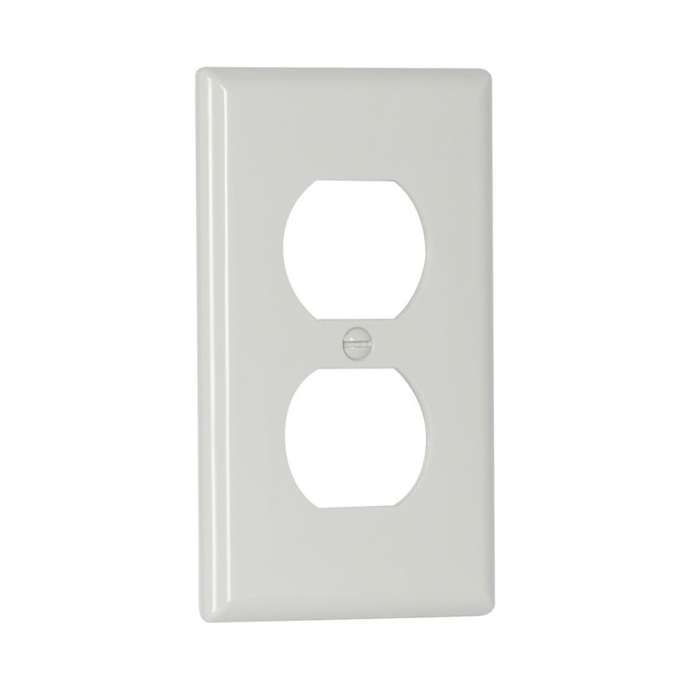 Eaton White 1-Gang Standard Size Duplex Receptacle Wallplate, 10-Pk