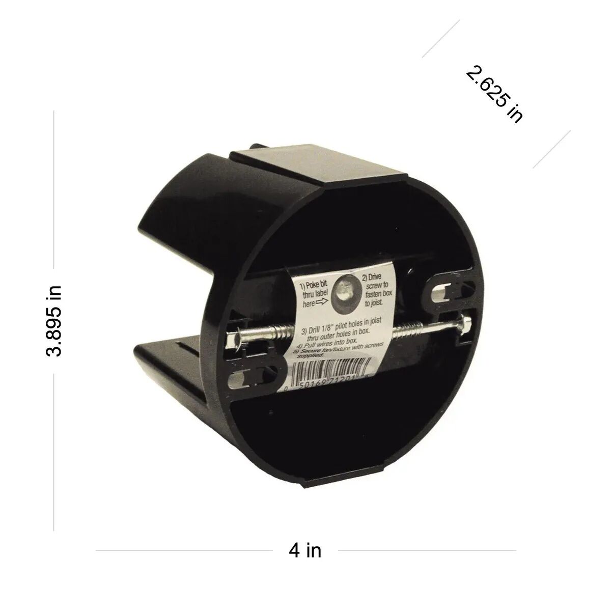 Raco The Saddle-Box Series Round Ceiling Fan/Fixture Box, 4-In