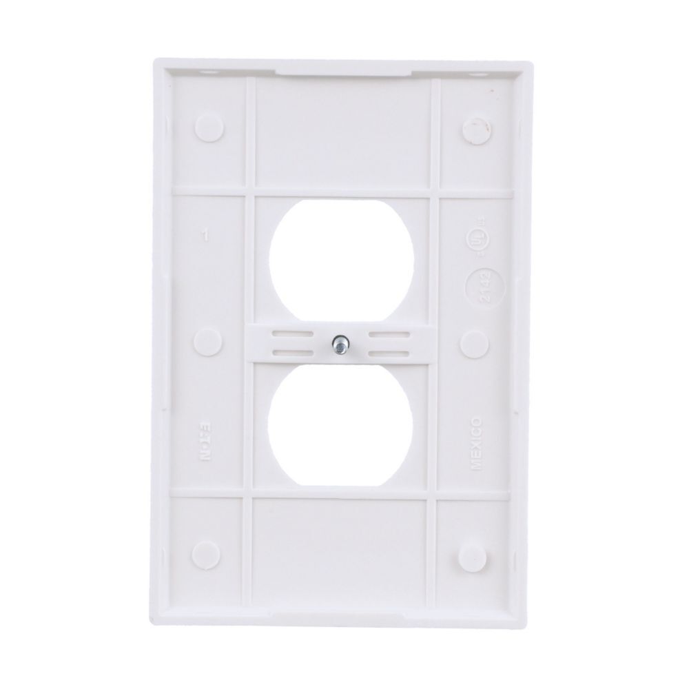 Eaton White Single-Gange Oversize Duplex Receptacle Wallplate
