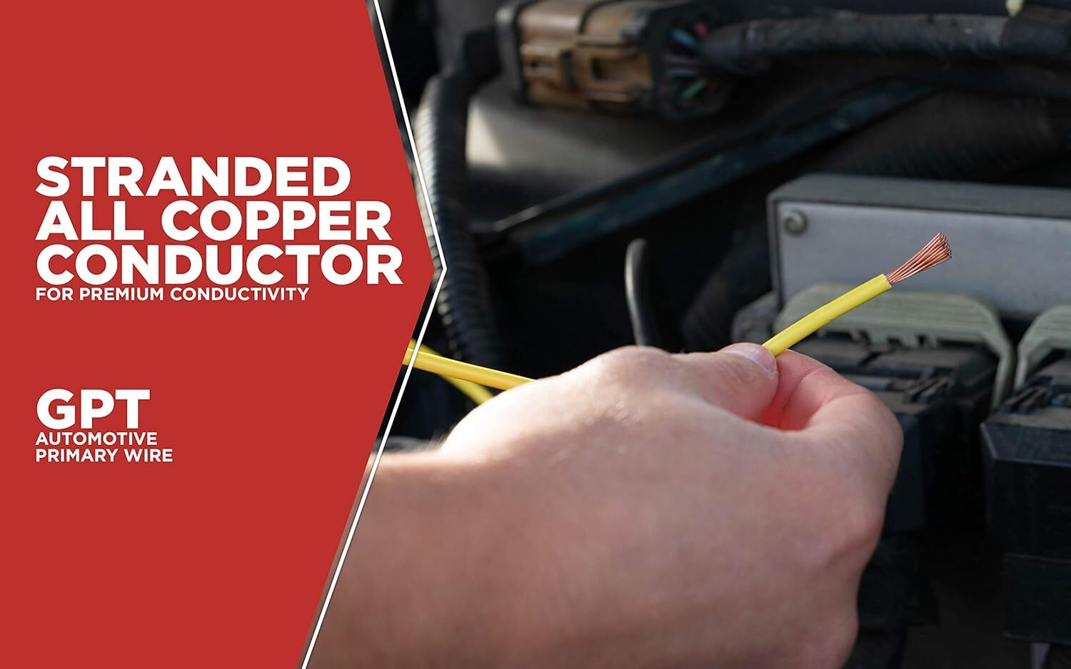 Road Power Yellow 10-Gauge Automotive Copper Wire, 7-Ft