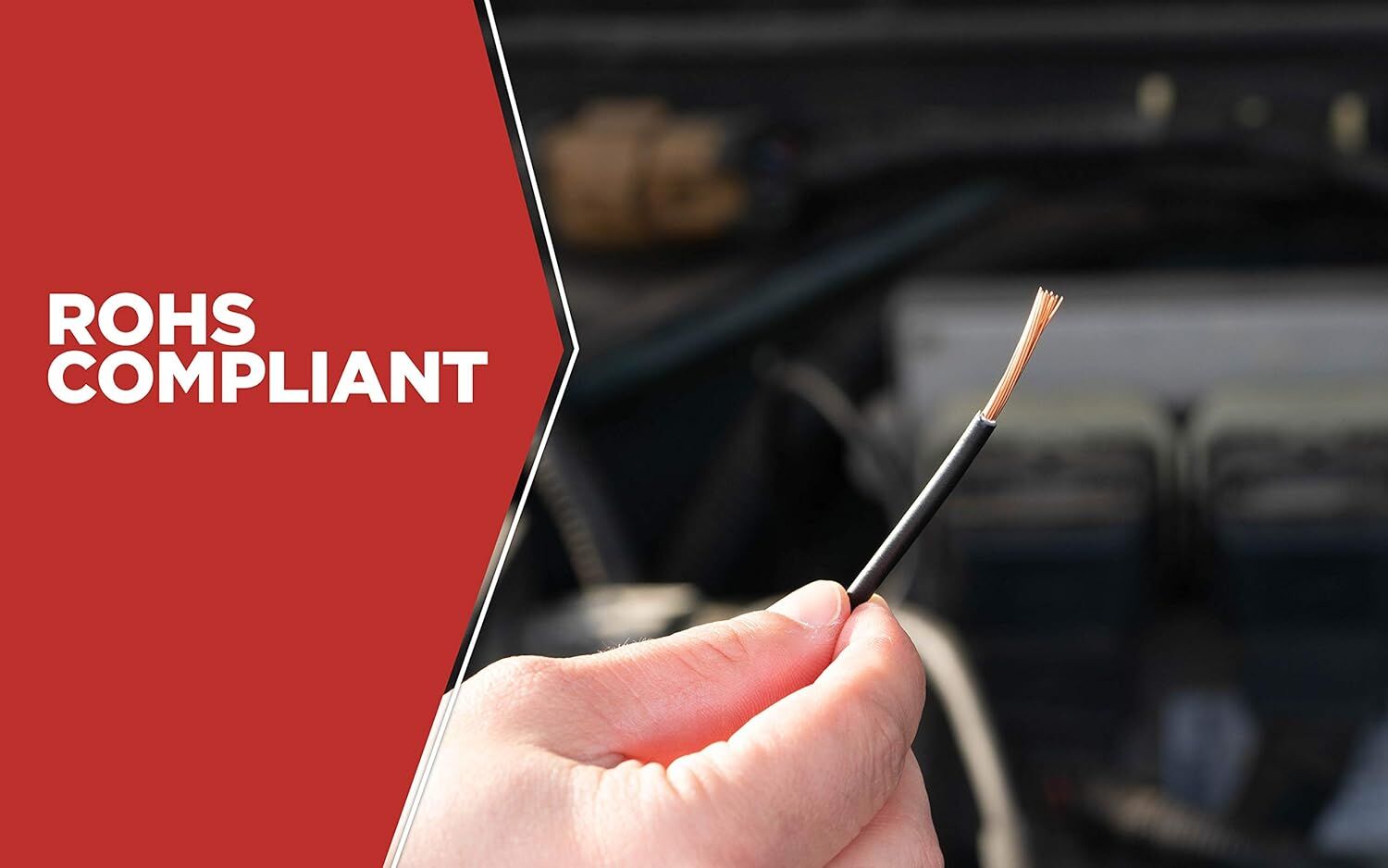 Road Power Black 10-Gauge Automotive Copper Wire, 7-Ft