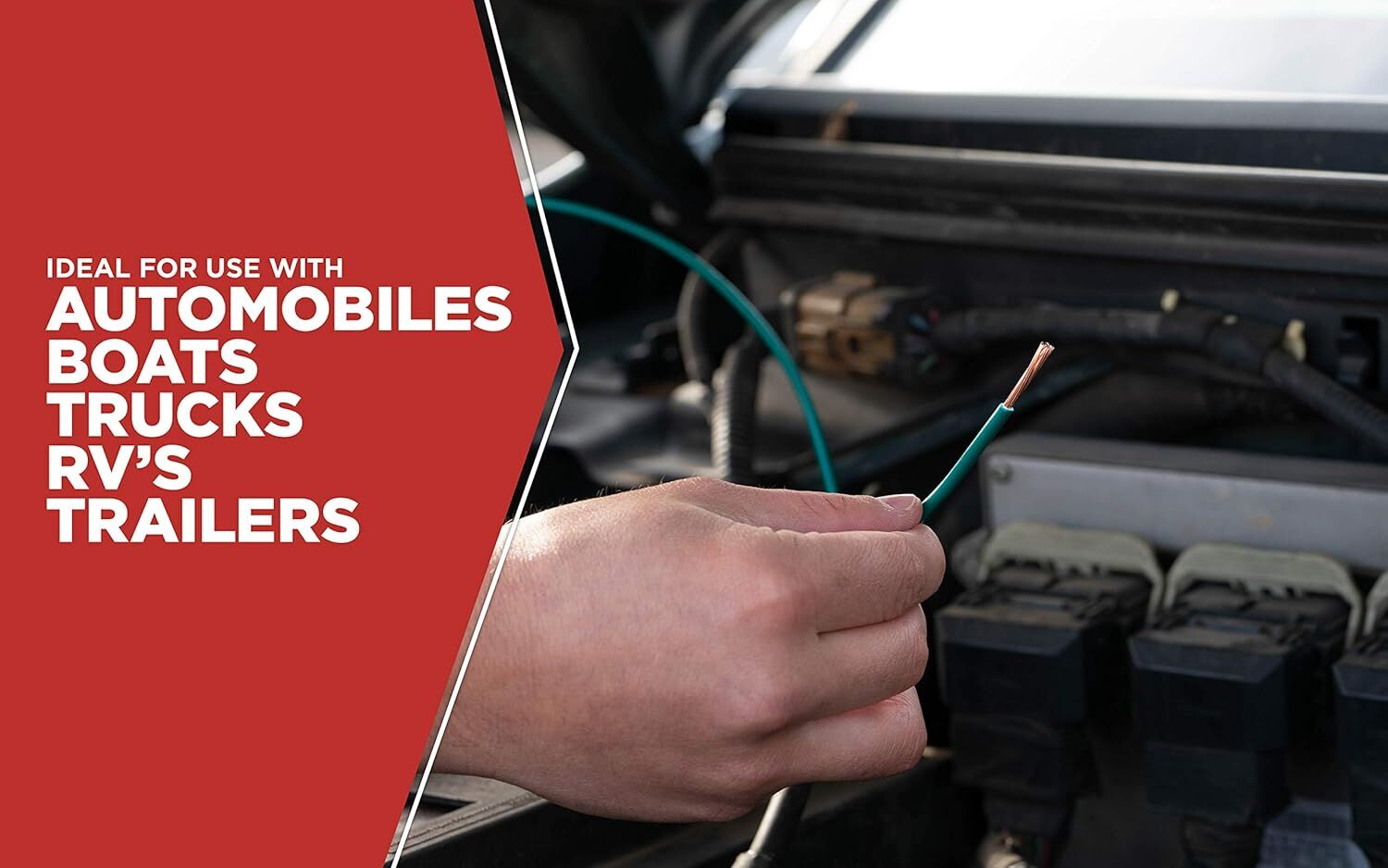 Road Power Green 14-Gague Automotive Copper Wire, 17-Ft