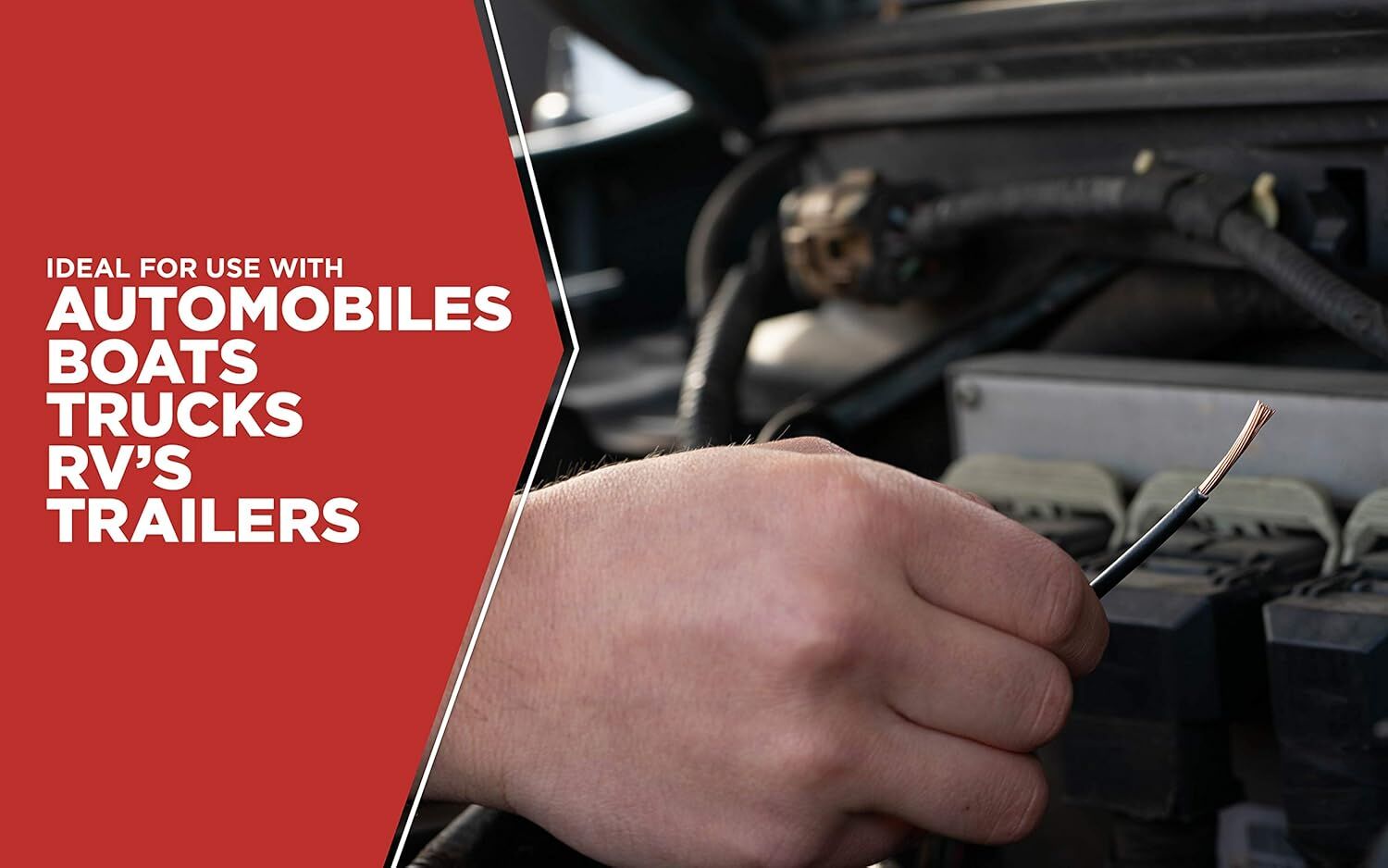 Road Power Black 18-Gauge Automotive Copper Wire, 33-Ft