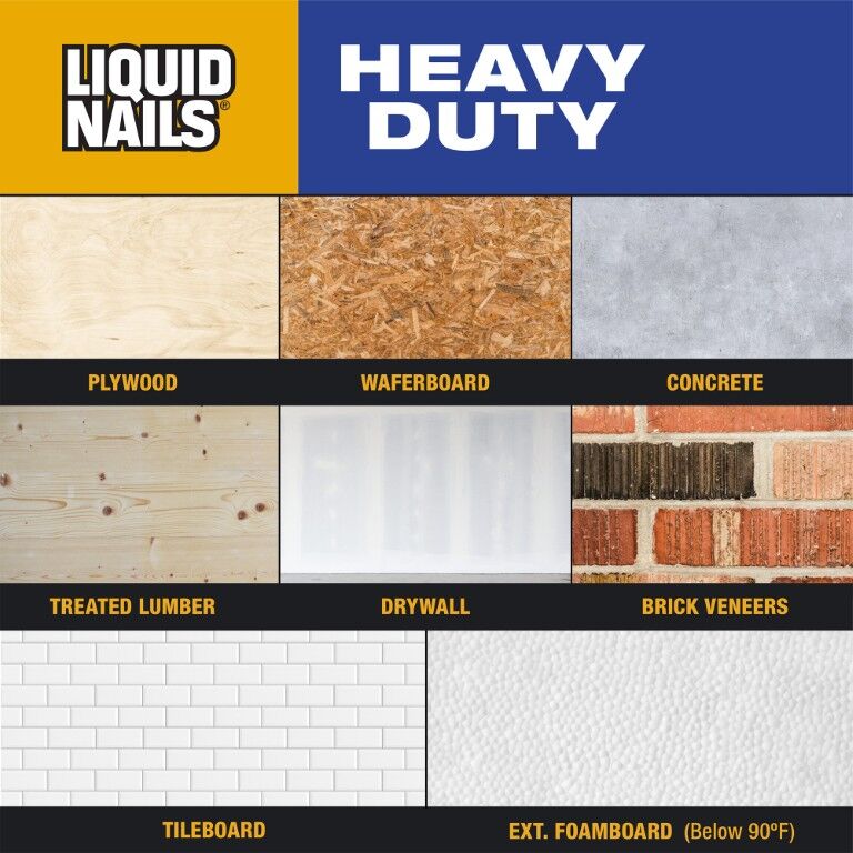 Liquid Nails Heavy Duty Interior & Exterior Constructions Adhesive, 28-Oz
