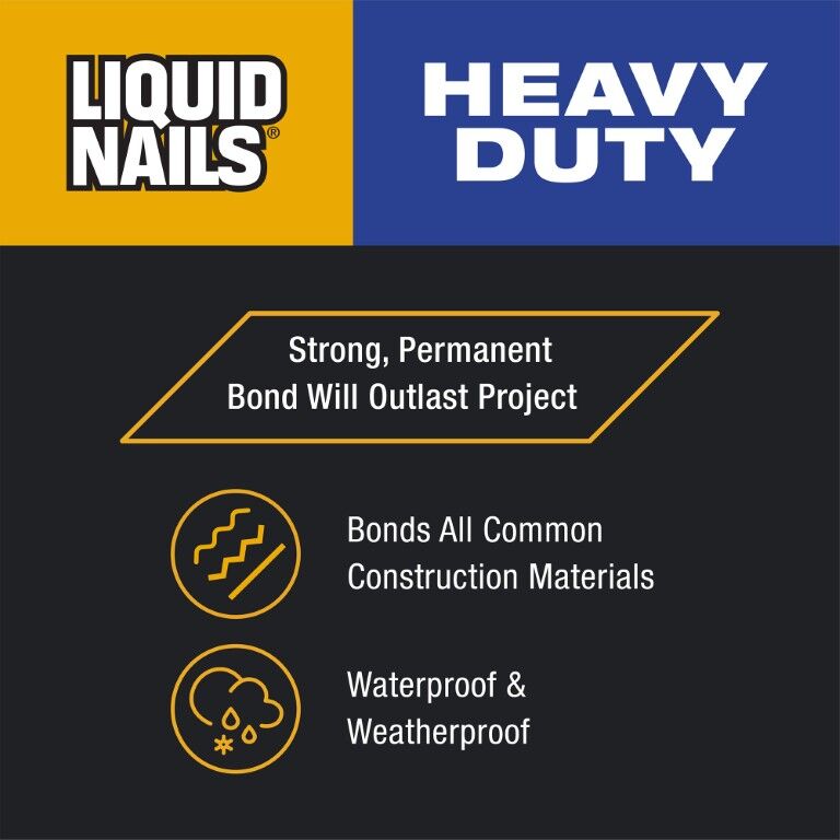 Liquid Nails Heavy Duty Interior & Exterior Constructions Adhesive, 28-Oz