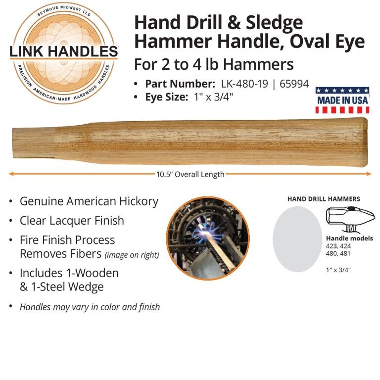 Link Handles Oval Eye Hand Drill/Sledge Hammer Handle, 10 1/2-In