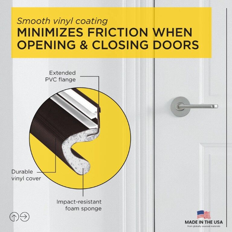 M-D Building Products Brown Vinyl-Coated Foam Top/Sides Door Seal For Kerf/Channel Doors, 81-In