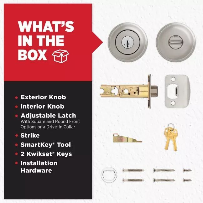 Kwikset Satin Nickel Juno Knob Keyed with SmartKey
