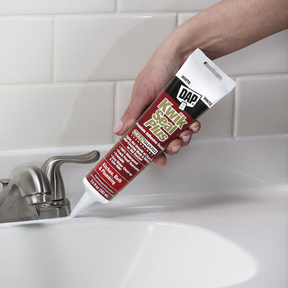 DAP Kwik Seal Kitchen & Bath White Adhesive Sealant, 5.5-Oz
