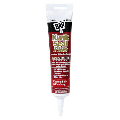 DAP Kwik Seal Kitchen & Bath Clear Adhesive Sealant, 5.5-Oz