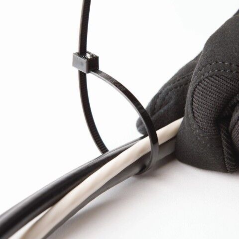 Gardner Bender Black Self Cutting Cable Tie, 8-In, 50-Lb