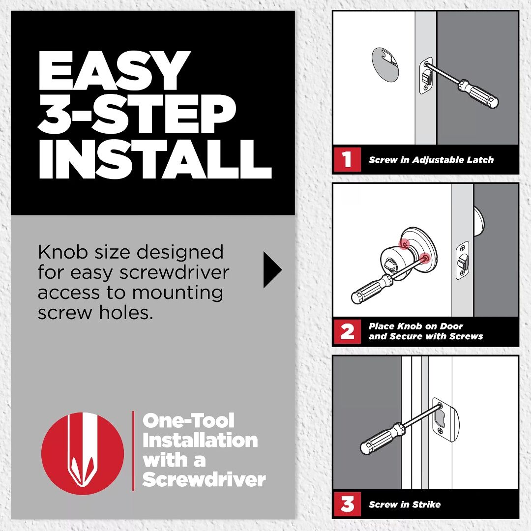 Kwikset Satin Chrome Mobile Home Keyed Door Knob With Pin & Tumbler