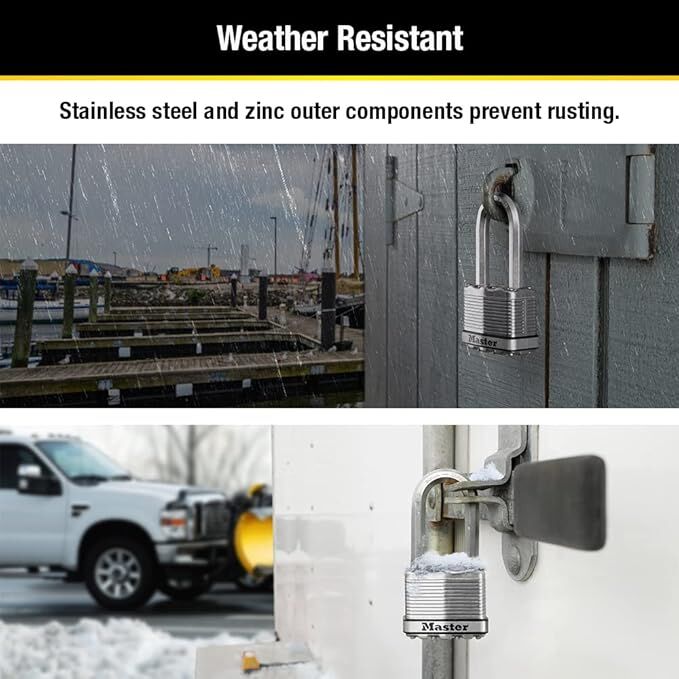 Master Lock Silver Heavy Duty Outdoor 2-In Padlock with Key, 3-Pk